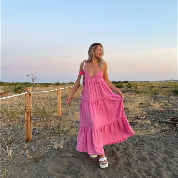 Zara Tiered Chiffon Midi Dress - Picture 8 of 16